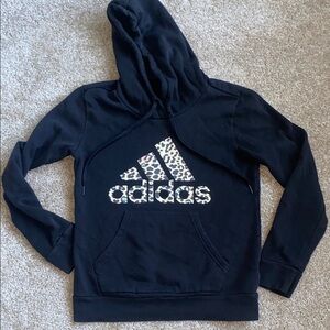 Adidas Black Hoodie with Animal Print Logo
